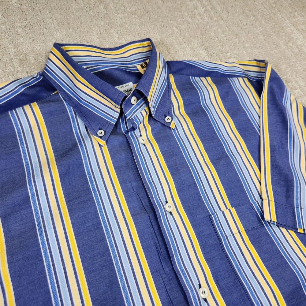 Vintage Maus & Hoffman Shirt Men XL Oxford Button Down University Stripe OCBD